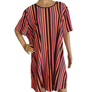 BOBBIE BROOKS  | SOFT NEON STRIPE PLUS DRESS / GOWN  SZ 3X
